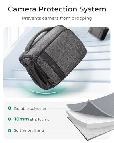 bagsmart Camera Bag Canvas SLR DSLR Case Padded Shoulder with Rain Cover — view 6