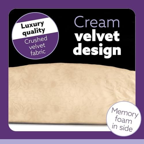 Aamira J Shaped Pregnancy Pillow, Memory Foam, Velvet Cover, Cream — view 5
