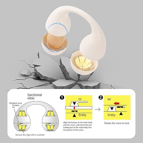 Egg Holder – Earphone Design 2 Grid Portable Egg Carrier Case — view 5