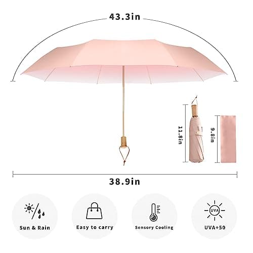 Dlin Travel Sun Umbrella for Purse with Case,Compact UV Umbrella Protection,Folding Lightweight Portable Parasol Umbrella for Men and Women — view 6