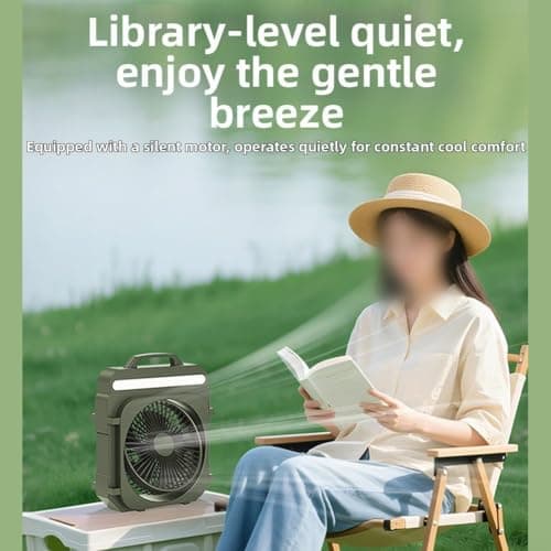 Portable Camping Fan Solar Powered Lightweight(Apricot) — view 6