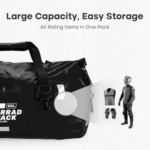 Snnozy 66L Motorbike Saddle Bag,Motorcycle Travel Luggage with 4 Strap — view 5