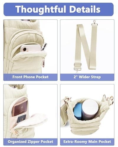 Water Bottle Holder with Strap 30/32 oz, Crossbody Water Bottle Carrier Bag — view 6