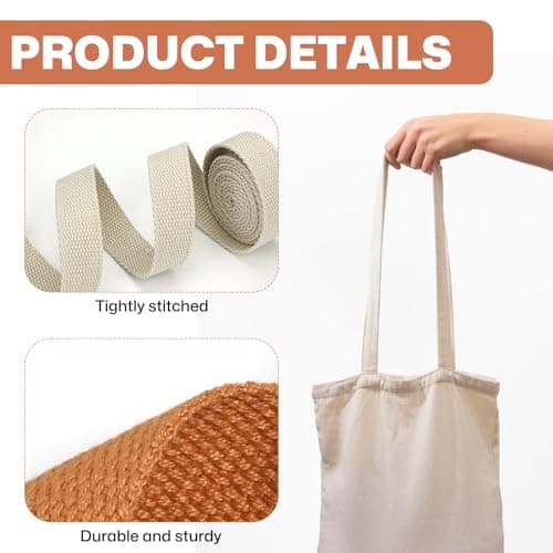 SXTDKMJ 10 Colors Cotton Webbing Strap, 25mm Polyester Strap Handmade Decorative Webbing Canvas Straps for Seatbelt Bag Luggage Crafts Outdoor Accessories — view 3