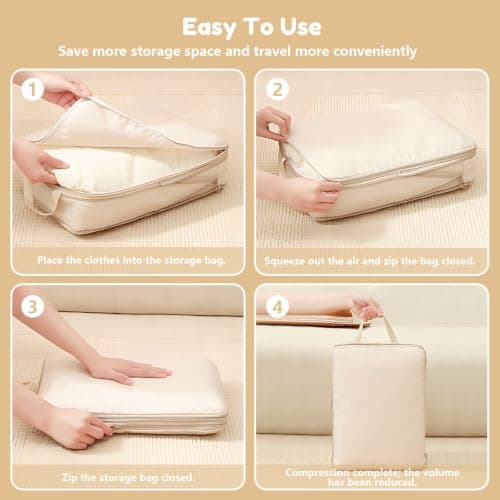 Large Packing Cubes for Suitcases,6 Set Compression Packing Cubes,Combined — view 6