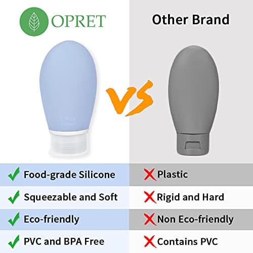 Opret 60ml Silicone Travel Bottle for Toiletries, 4 Pack Leak Proof — view 5