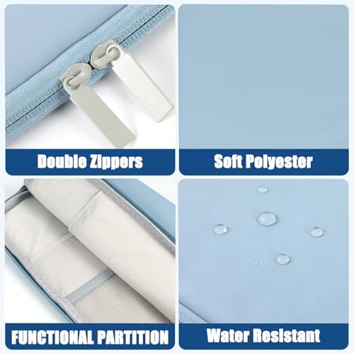 PAPOEEA 9-11 Inch Tablet Sleeve Case, Fits New iPad Air/Pro 11 inch 2024, iPad Air 5/4th 10.9, iPad 10th Gen 10.9, iPad 9/8/7th 10.2,All 9-11 Inch Tablet, Galaxy Tab S8/S9 11, Blue — view 5