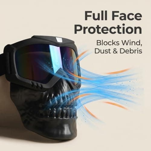 And Riding Goggles with Full Face Coverage, Detachable Lens and TPU Frame for Outdoor, Yard, and Travel Use Motorcycle Goggles Full Face Riding Detachable Cover Off Road Ski Cover Vented Goggle Set — view 6