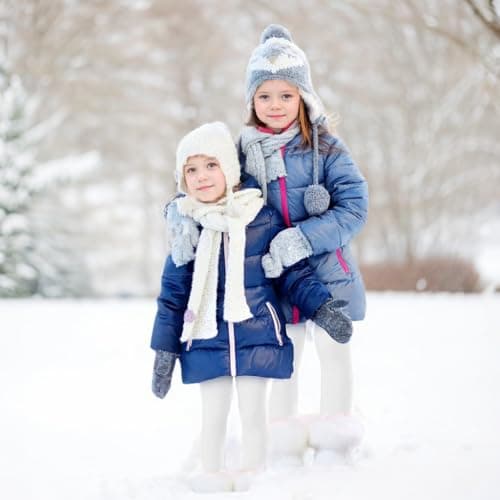 VilyR Girls' Fleece Lined Leggings Cotton Kids Warm Pants,White,3-4Y — view 2