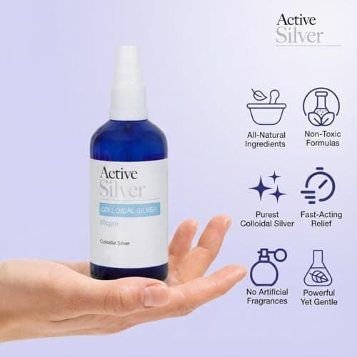 Active Silver - Travel Size Colloidal Silver Spray with Atomiser Spray Bottle - 10ppm Colloidal Silver Liquid - Premium Quality, UK Made - 100ml Bottle — view 2