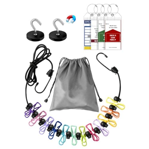 Magnetic Clothesline for Cruise Ship Retractable Portable Clothesline for Travel Travel Clothes line for Cruise Ship Essentials 2026 with 12 Clothes Clips and 2 Strong Rubber Coated Non-Scratch Magnet