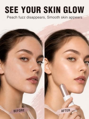 Eyebrow Trimmer Facial Hair Removal for Women – 2 in 1 Rechargeable Face Shaver & Eyebrow Razor, Painless, IPX6 Waterproof, Travel Size for Peach Fuzz, Fine Hairs, Upper Lip & Chin — view 6