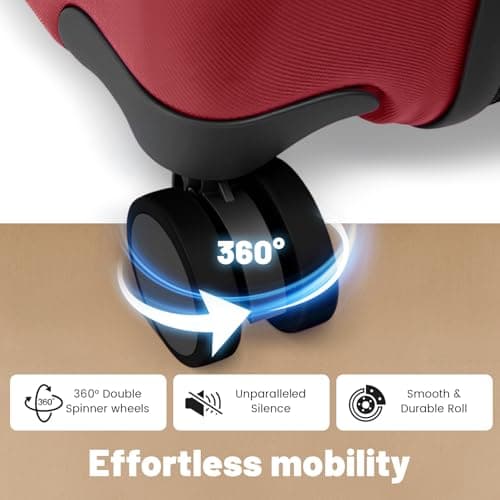 Voytra ABS Hardshell Suitcase Eco Friendly Travel Gear with Silent Dual Wheels, TSA Lock & YKK Zipper | Perfect for Nature Lovers & Sustainable Tourism, Red, (20/DB/TB)-Expandable — view 5