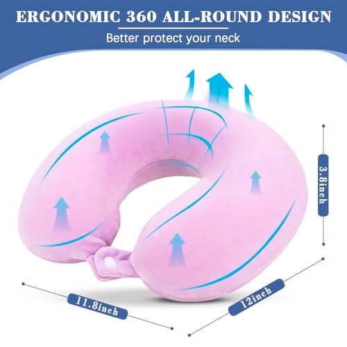 KAIRNOBLE Travel Pillow for Rest Neck Pillow for Airplane Flight Pillow Memory Foam Travel Pillows Neck Cushion Compact Lightweight Quick Pack (Purple) — view 5