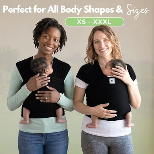 ELDOMA Black Baby Wrap Carrier - Lightweight, Breathable Baby Sling, Hands Free Baby Carrier Sling, Baby Carriers from Newborn to Toddler, (7-35 lbs / 3-15kg) — view 2