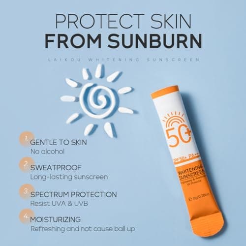 20 Pack Sunscreen SPF 50+, Mini Sun Cream for Face & Body, Travel Size Sunscreen Without White Cast, Waterproof & Long Lasting Mini Sun Cream,Lightweight UV Protection for Daily Use, 8g per piecec — view 3