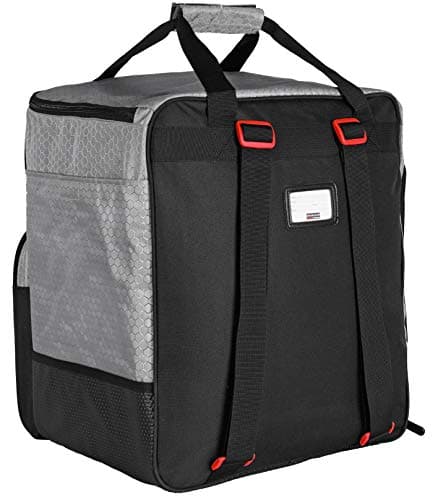 BRUBAKER SuperTec Ski Boot Bag Helmet Bag Backpack with Shoe Compartment - Silver Red — view 2
