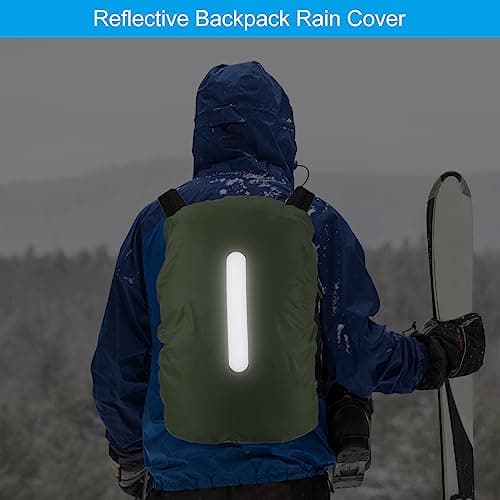 PATIKIL Waterproof Backpack Rain Cover 40-50L M Olive — view 4