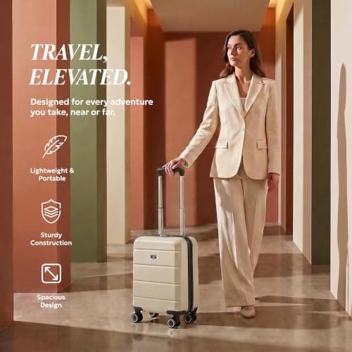 LUGG Jetset 40cm Suitcase 40x30x20cm, Ryanair Compatible Underseat Size, Hard Shell ABS, Spinner with Removable Wheels, Lightweight Travel Luggage, 1 Year Warranty — view 2