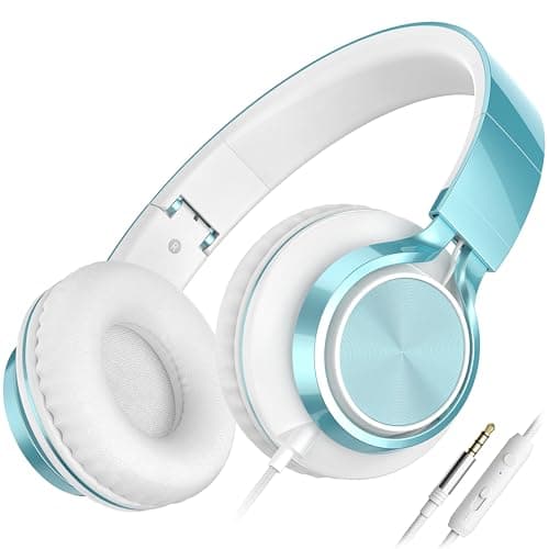 Ailihen C8 Headphones Wired with Mic Foldable and Adjustable, Lime Green