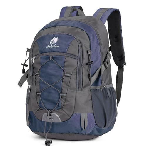 Outplea 25L Hiking Backpack for Men Women, Lightweight Outdoor Rucksack for Trekking Climbing Sports, Casual Daypack for Travel School Work, Navy Blue