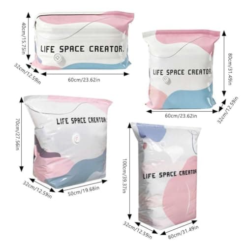 2-Pack Life Space Creator Storage Bags – No-Pump Vacuum Storage Bags, Airtight Moisture Proof Reusable Compression Bag, for Comforters Blankets Clothes Travel (50 * 70 * 32CM) — view 5