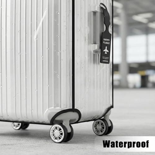 Gweichunon Clear Suitcase Cover 28 inch, Waterproof PVC 28 inch Suitcase Covers Protectors Luggage Cover, Transparent Luggage Protector with Tag, Anti-Scratch Protector for Wheeled Suitcases — view 4