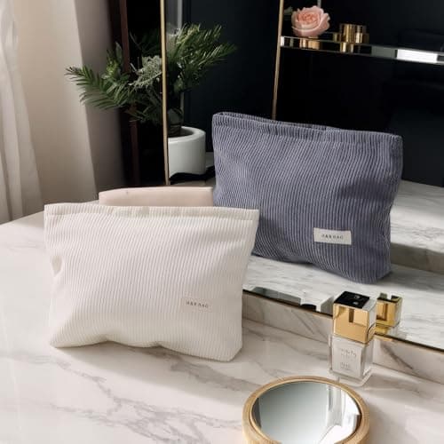 2 Pcs Makeup Bag,Toiletry Bag with Metal Zipper Portable Make up Bag — view 6