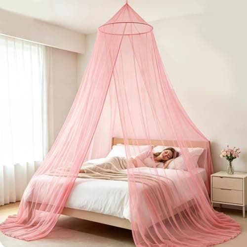 ZPSCXQ Bed Canopy for Girls, Pink Princess Mosquito Nets for Double Bed Beds mosquito net, mosquito net, single/double bed large dome canopy, easy to install in rooms, travel and home — view 5