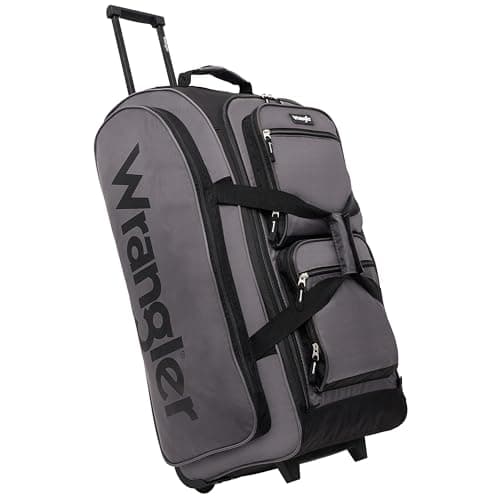 Wrangler Rolling Travel Duffel, Charcoal Grey, 30" Large