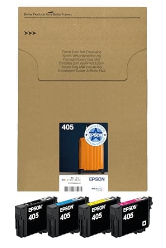 Epson 405 Suitcase Genuine Multipack, Eco-Friendly Packaging, 4-colours Ink Cartridges, DURABrite Ultra Ink