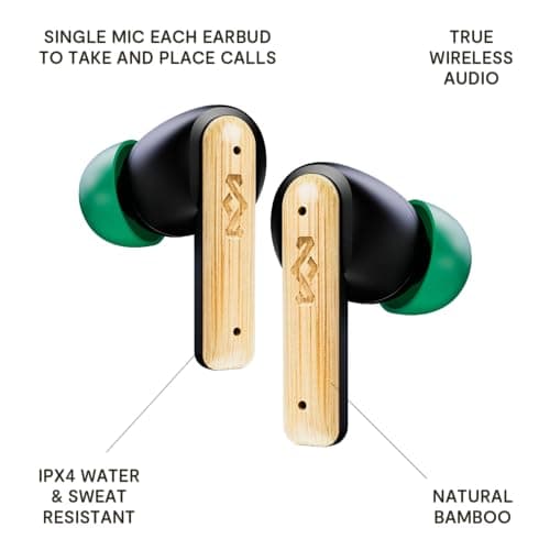 House of Marley Little Bird True Wireless Bluetooth Earbuds - IPX4, Black — view 3
