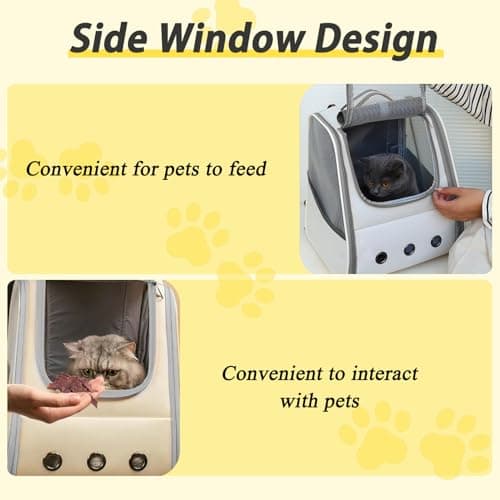 Tomtary Breathable Cat Carrier Backpack Pet Carrier for Small Dogs Multi-entrance Front Pack for Kitten Puppy Rucksack Carrying Airline Approved for Travel Hiking Camping Use Up to 16 Lbs — view 3