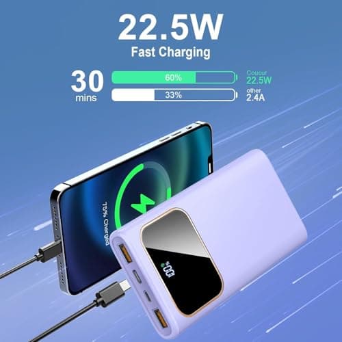 Power Bank Fast Charging 10000mAh, Slim Portable Charger for iPhone Samsung — view 2