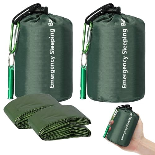 EEEKit 2Pcs Survival Sleeping Bag: Waterproof Mylar Emergency Bivvy Bag