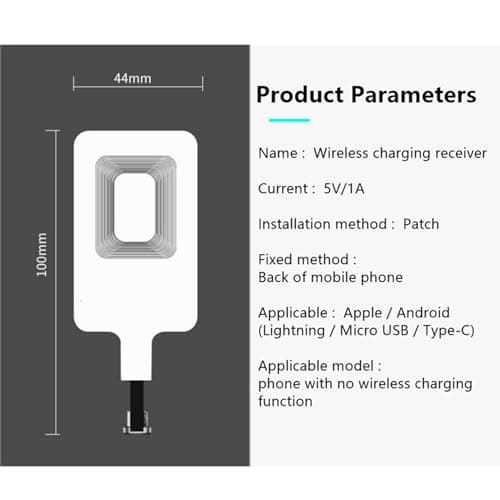 2X Wireless Charging Receiver Universal Fast Wireless Charger Adapter(for Micro-USB A) — view 2