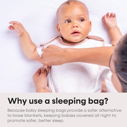 SleepThru AeroTemp Winter Baby Sleeping Bag 3–24 Months, Temperature Regulating Baby Sleep Sack with Outlast® Technology, 100% Organic GOTS Cotton, Two-Way Zip Wearable Blanket (Sage, Winter) — view 6