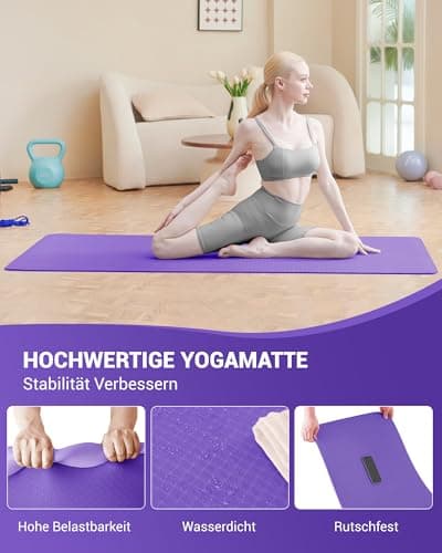Narwhal Yoga Mat Non-Slip TPE Exercise Mat Cushion 183x61x0.6cm — view 6