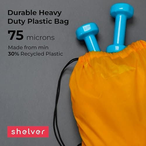 Shelver 2 x Plastic Drawstring Bags for PE, Swimming, Sports, Gym, Shoes, Crossbody Carry Athletic Style — view 4