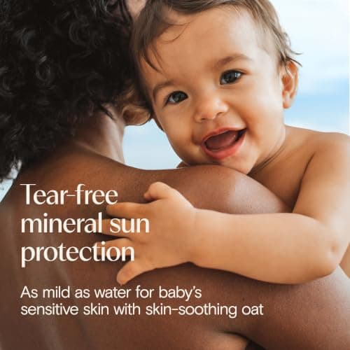 Aveeno Baby Continuous Protection Zinc Oxide Mineral Sunscreen Lotion for Sensitive Skin, Broad Spectrum SPF 50, Tear-Free, Sweat & Water-Resistant, Paraben-Free, Travel Size, 3 oz — view 2