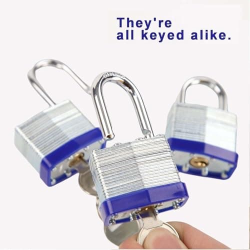 SEPOX® Heavy Duty Padlock 40mm, Keyed Alike, Hardened Steel Shackle 3 Locks — view 3