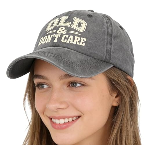 Baseball Cap | Adjustable Old Dont Care Sunshade | Breathable Sun Protection Ball Hat | for Men Women Running Daily Hiking Travel Sports Picnic Fishing Shopping New Year Party Gray — view 6