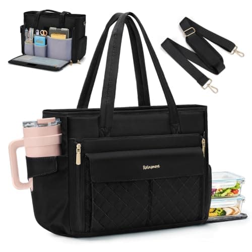 RAINSMORE Teacher Work Bag with 15.6" Laptop & Lunch Compartment for Women