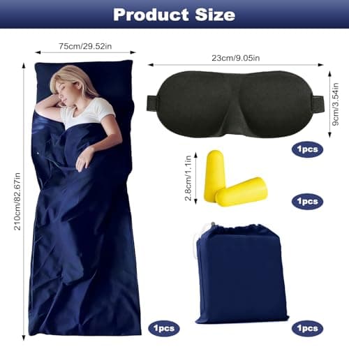Sleeping Bag Liners Camping Sheets, Travel Sheet Hostels, 75× 210cm — view 2