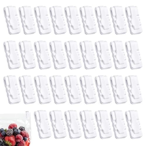 30Pcs Vacuum Storage Bags Sealing Clip, Reusable Zipper Labor Saver Sliding Grip Snack Bag Sealing Clips Efficient Bag Sealer Grip for Clothes Bedding and Food Preservation