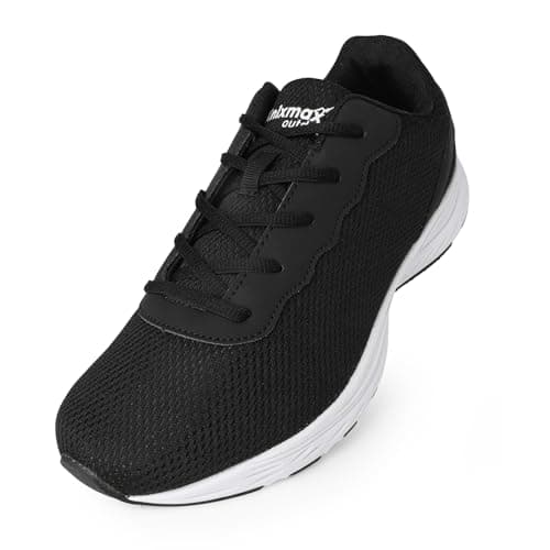 Knixmax Outdoor Wide Toe Box Trainers for Men Women Lightweight Walking Shoes with Breathable Mesh Comfortable Wide Fit Sneakers for Gym,Light Running and Everyday Wear Black UK6-EU39