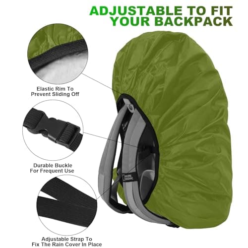Nsyee 2pcs Backpack Rain Cover, M 26L-40L Waterproof Backpack Cover — view 5