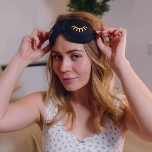 SMUG 100% Blackout Sleep & Eye Mask | Eyelash Extension Friendly | Eye Masks for Sleeping | Sleep Masks for Women & Men | Straps for Dream Comfort & Adjustability | Black Wink — view 3
