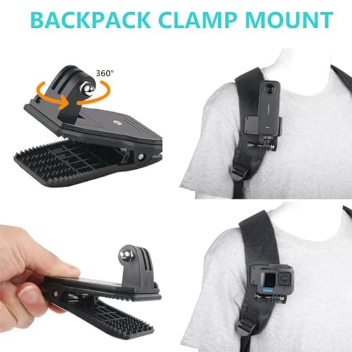 YEHOLDING 10 in 1 Action camera accessories Suitable for Insta360 X6/X5/X4 Air/X4/X3/X2/Ace Pro, Chest Strap, Head Mount, Wrist Strap, Quick Clip Mount and Floating handle, Compatible with GoPro Hero — view 5