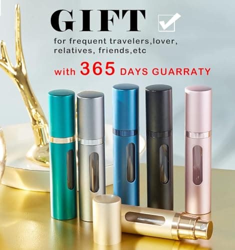 Perfume Atomiser Refillable Perfume Bottle for Travel, Leaking Proof Mini Empty Perfume Spray Bottle for Women and Men, 8ml - Matte Black & Matte Black — view 6